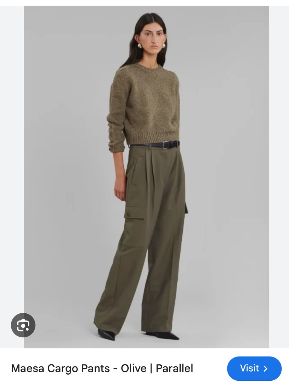 The Frankie Shop Olive Wide-Leg Cargo Pants